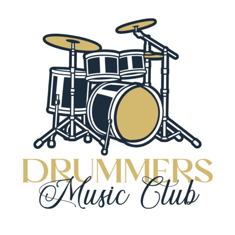 Drummers Music Club Logo Design Template