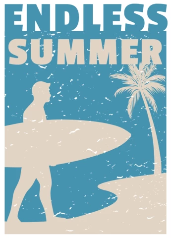 Endless Summer Vintage Retro Poster Design Template
