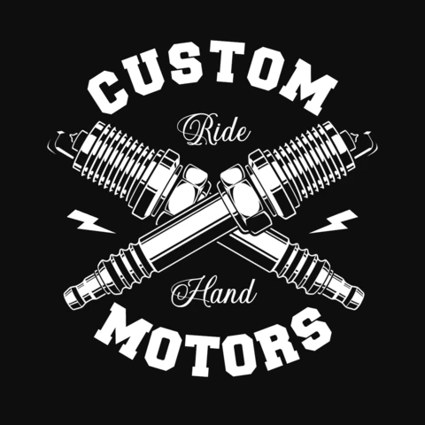 Benutzerdefinierte motoren zündkerzen t-shirt design vorlage