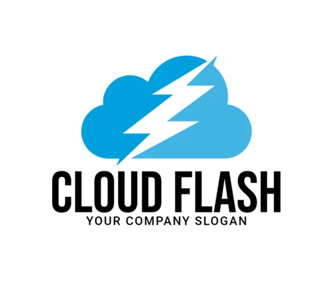 Cloud Flash Logo Design Template