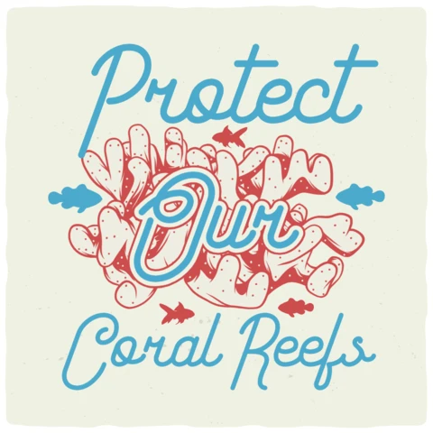 Protect Our Coral Reefs T-shirt Design Template