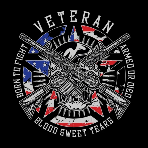 Born To Fight Veteran T-shirt Design Template