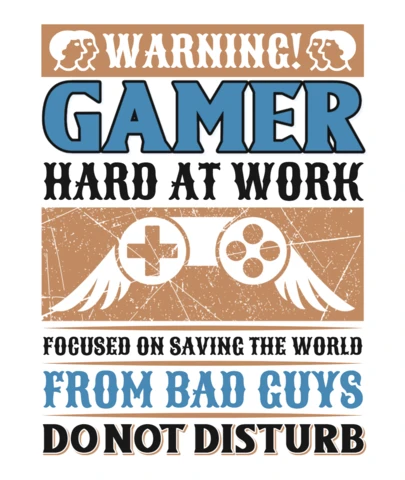 Vintage Gamer Warnung Design-Vorlage: editierbare Grafik für Gaming-Enthusiasten