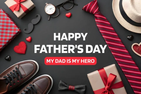 Happy Father's Day Design Template with Fashion Items for Elegant Dads