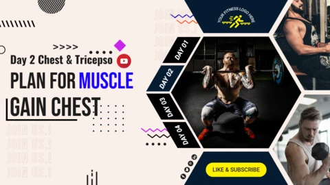 Geometric Collage Gym YouTube Channel Thumbnail Post Template