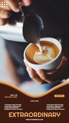 Plantilla de diseño de publicación de historia de Instagram con capuchino extraordinario