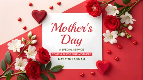 Elegant Mother's Day Event Template with Floral Design Elements