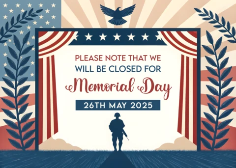 Patriotic Memorial Day Closure Announcement Template – Editable Design