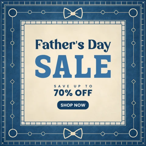 Father's Day Sale Template with Bowtie Design for Promotional Offers