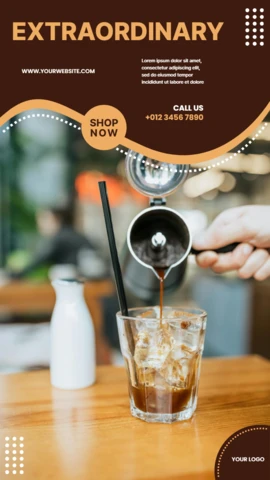 Modelo de design de postagem de história de café extraordinário no Instagram