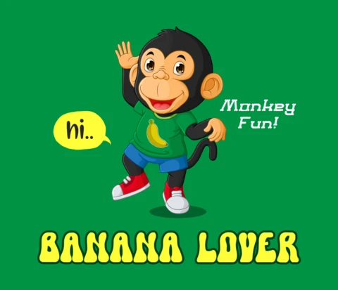 Banana lover fun monkey plantilla de diseño