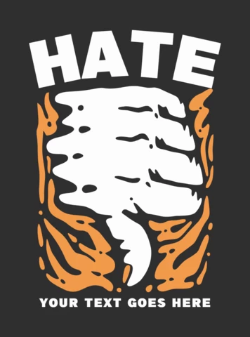 Odiar con el pulgar hacia abajo plantilla de diseño de la camiseta de la vendimia