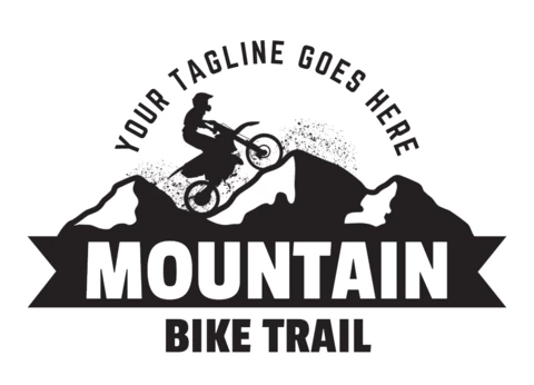 Modello di logo per percorsi in mountain bike