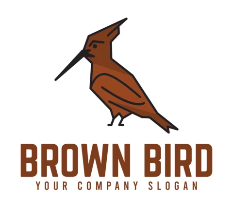 Plantilla de diseño de logotipo de pájaro marrón
