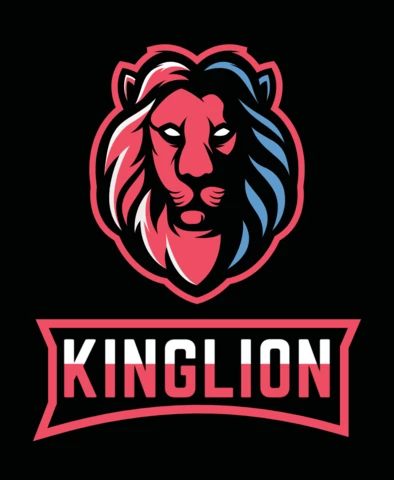 Modèle de conception de logo d'équipe de sport de jeu du Roi Lion