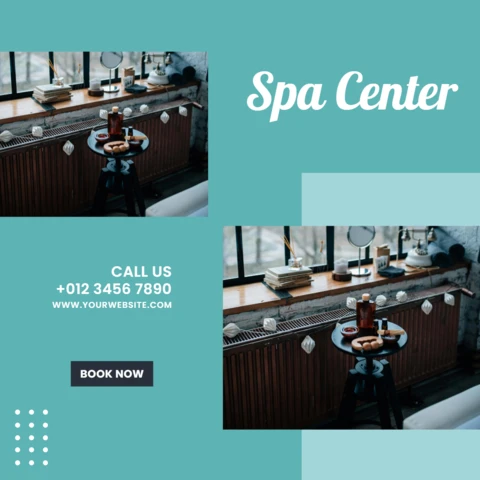 Spa Center Promotional Social Media Post Design Template