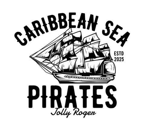 Caribbean Sea Pirates T-shirt Design Template