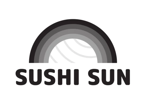 Modèle de logo Sushi sun
