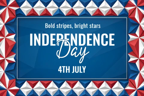 Independence Day Celebration Template with Origami 3D Design