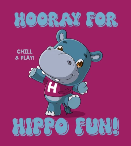 Hippo Fun Editable Cartoon Design for Kids' Poster Template