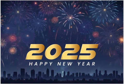 Happy new year 2025 background image design template