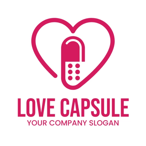 Love Capsule Logo Design Template