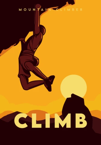 Climb Rock Climbing Poster Design Template