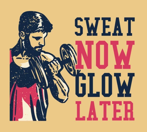 Bodybuilder Mann Vintage T-Shirt Design-Vorlage