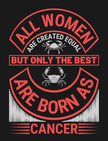 All Women Are Created Equal Cancer Zodiac Sign T-Shirt Design Template