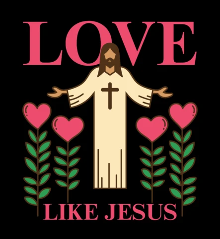 Camiseta com estampa de coração floral de fé amorosa como Jesus