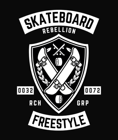 Plantilla de diseño de camiseta Skateboard rebellion