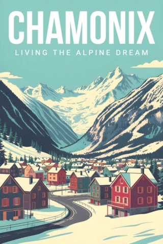 Alpine Dream in Chamonix Design Template for Travel Poster