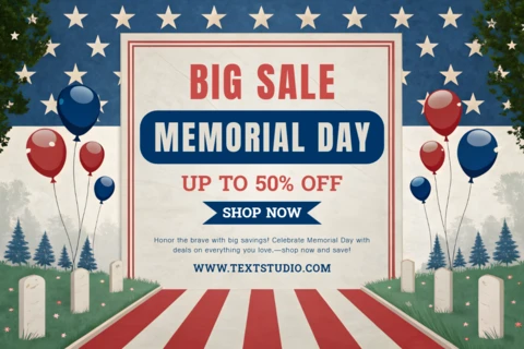 Patriotic Memorial Day Sale Template - Editable Design for Promotions