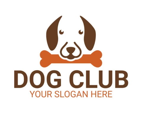 Modelo de design de logotipo de clube de cabeça de cachorro