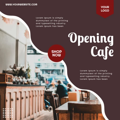 Opening Cafe Social Media Post Design Template