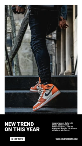 New Streetwear Trend Sneakers Instagram Story Post Design Template