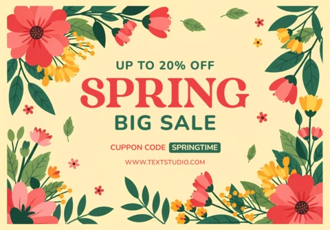 Spring Floral Sale Template Design for Promotional Flyers