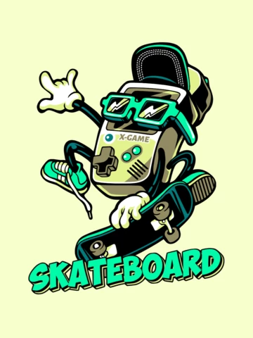 Funny Skateboard Mascot Template T-shirt Design
