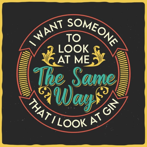 Gin Tonic Quote T-Shirt Design Template