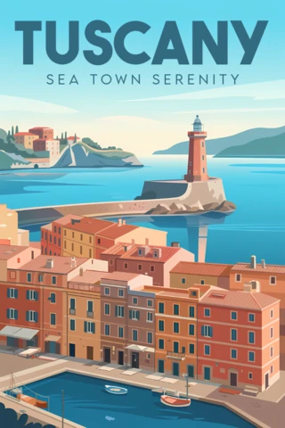 Coastal Tuscany Design Template for Travel Posters