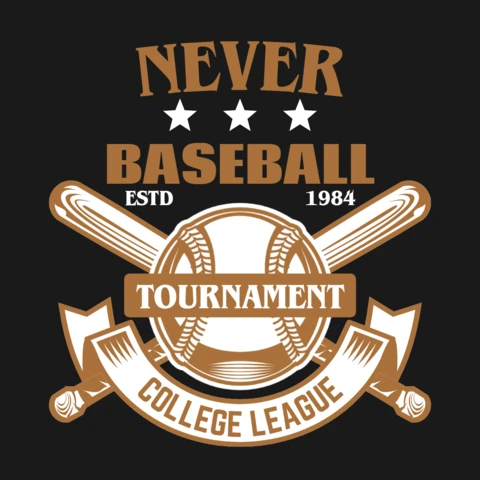 Vintage College League Baseball Tournament Apparel Design Template