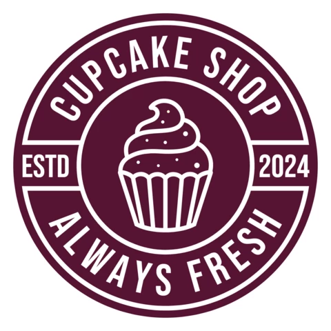 Modelo de design de logotipo de loja de cupcakes frescos