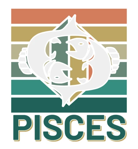 Retro Pisces Design Template with Bold Graphic Elements