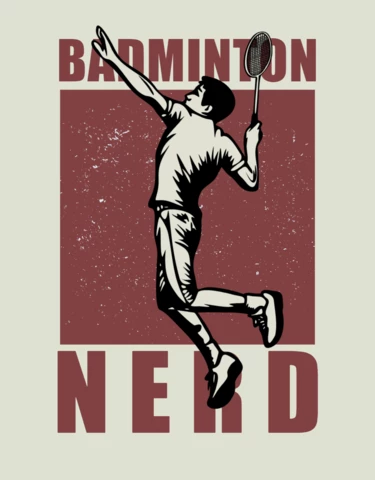 Badminton Player Vintage T-shirt Design Template