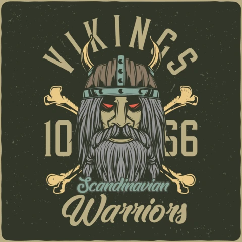 Viking Warrior T-Shirt Design Template