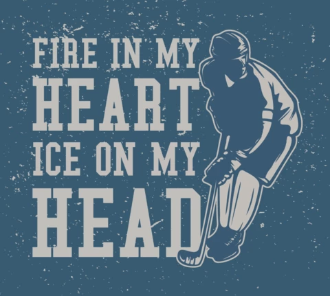 Hockey Player Vintage T-shirt Design Template