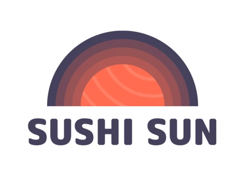 Modèle de logo Sushi sun