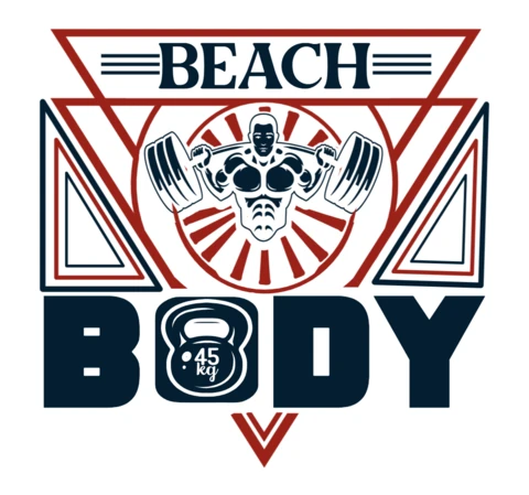 Vintage Beach Body Fitness Design Template for Editable Graphics