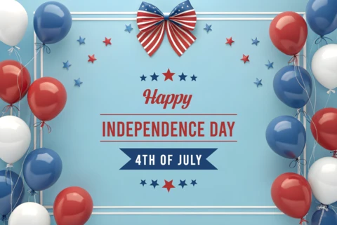 Lindo design 3D para template de saudações do dia da independência americana.