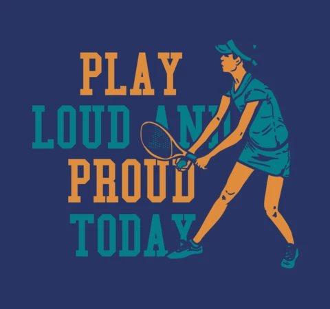 Tennis Player Vintage T-shirt Design Template
